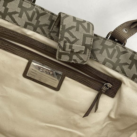 DKNY Monogram Two Handle Tote Gray - Picture 3 of 10